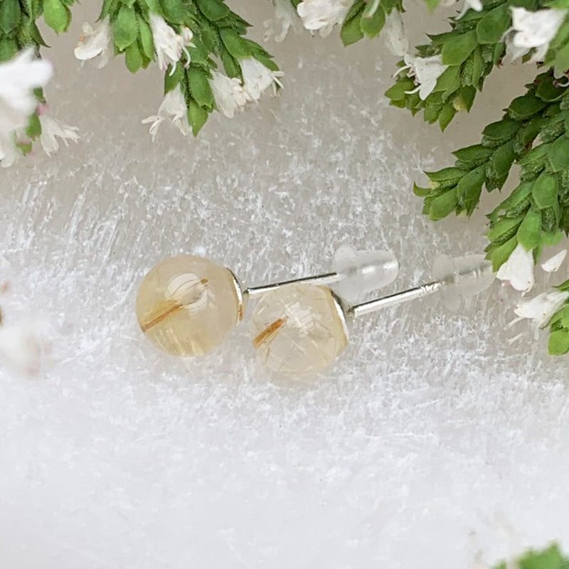 Earrings - Rutilated Quartz Studs