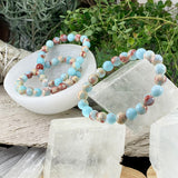 Mala Azure Variscite Bracelet With Velvet Pouch