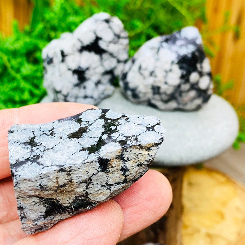 WORKING ON Snowflake Black Obsidian Rough - rawstone