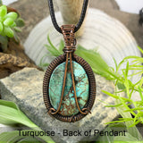 Turquoise Copper Wire Pendant Necklace