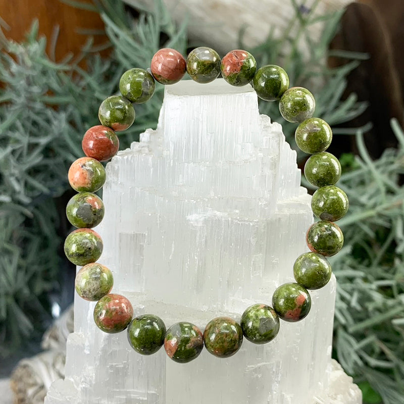 Mala Unakite Bracelet With Velvet Pouch