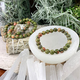 Mala Unakite Bracelet With Velvet Pouch