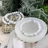 Mala White Howlite Bracelet With Velvet Pouch